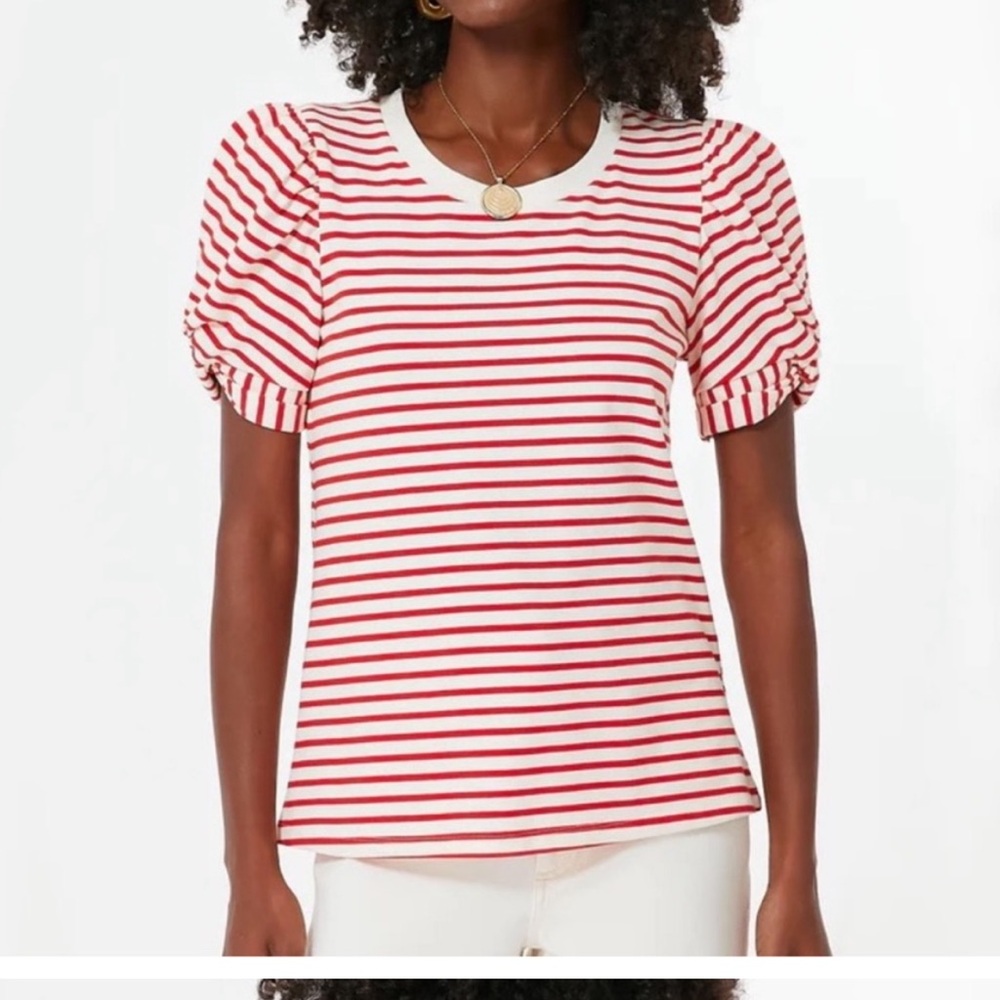 NWT.   Tuckernuck Transition Fall shirt, size large red and cream color shirt.